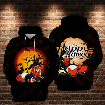 Donald Duck Happy Halloween Spooky Night Black 3d Hoodie Zip Hoodie