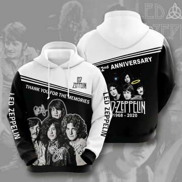 Led Zeppelin 52th Anniversary 1968 2020 Signature Design Gift For Fan Custom 3d Hoodie All Over Printed Hoodie