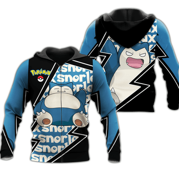 Snorlax Pokemon Anime Manga For Men And Women 3d Hoodie Zip Hoodie