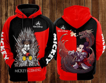 Mickey Hoodie Sweater Shirt Mickey Is Coming Games Of Thrones Over Print 3d Hoodie Zip Hoodie 284
