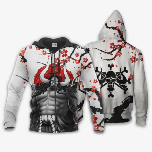 Kaido Japan Cherry Blossoms One Piece Anime 1k685 Fan Gift Stylist Unisex Cartoon Graphic Outfits Aop 3d Hoodie, Zip Hoodie 1294