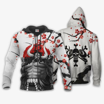 Kaido Japan Cherry Blossoms One Piece Anime 1k685 Fan Gift Stylist Unisex Cartoon Graphic Outfits Aop 3d Hoodie, Zip Hoodie 1294