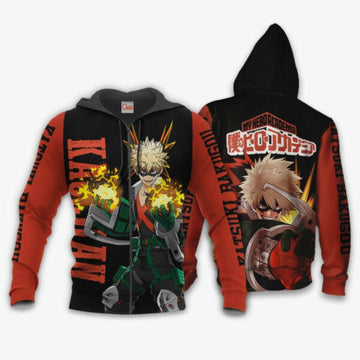 Kacchan Katsuki Bakugou My Hero Academia Manga 2k928 Fan Gift Stylist Unisex Cartoon 3d Hoodie Zip Hoodie 1513