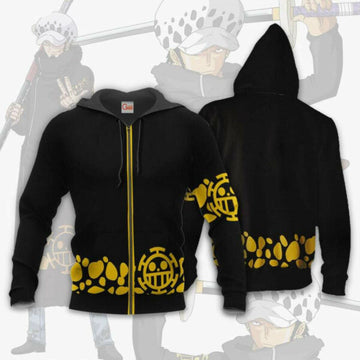 Tragafalar D Water Law Uniform One Piece Anime 3k37 Fan Gift Stylist Unisex Cartoon 3d Hoodie Zip Hoodie 2622