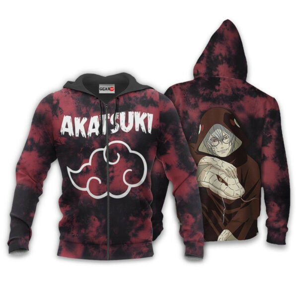 Akatsuki Kabuto Yakushi Tie Dye Style Naruto Anime 1k381 Fan Gift Stylist Unisex Cartoon Graphic Outfits Aop 3d Hoodie, Zip Hoodie 784