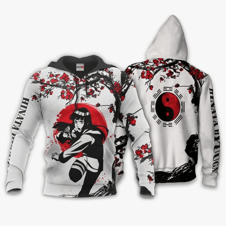 Hinata Hyuuga Anime Manga Naruto For All For Men And Women 3d Hoodie Zip Hoodie