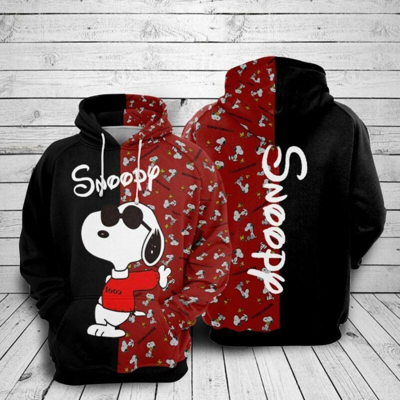 Woodstock Snoopy Cartoon Peanuts Over Print 3d Hoodie Zip Hoodie