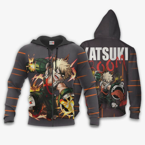 Katsuki Bakugo Dynamight My Hero Academia Anime 2k991 Fan Gift Stylist Unisex Cartoon 3d Hoodie Zip Hoodie 578
