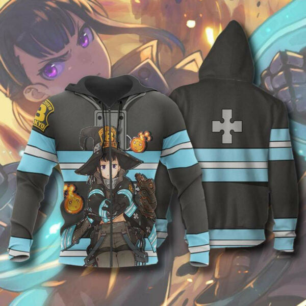 Maki Oze Fire Force Manga 2k944 Fan Gift Stylist Unisex Cartoon 3d Hoodie Zip Hoodie 166