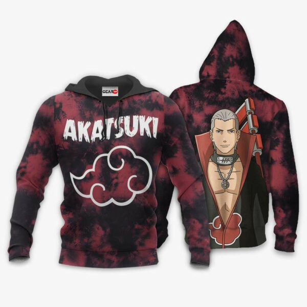Akatsuki Hidan Tie Dye Style Naruto Anime 1k370 Fan Gift Stylist Unisex Cartoon Graphic Outfits Aop 3d Hoodie, Zip Hoodie 1378