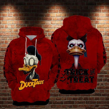 Donal Duck Zombie Halloween Theme Over Print 3d Hoodie Zip Hoodie 65