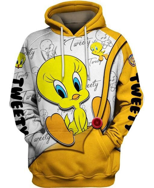 Lovely Tweety Looney Tunes Flims 37 Fan Gift Stylist Unisex Cartoon Graphic Outfits Aop Hoodie, Zip Hoodie 1518