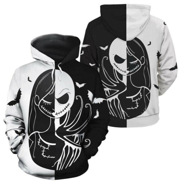 Jack Skellington And Sally Hoodie And Zip Hoodie, Gift For Fan 3d All Over Print Shirt Hoodie 1613