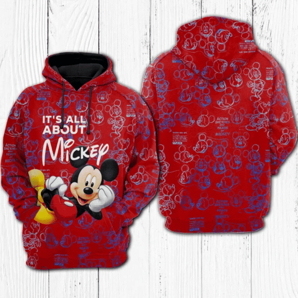 It's All About Mickey Mouse Comics Disney 496 Fan Gift Stylist Unisex Cartoon Graphic Outfits Aop Hoodie 874