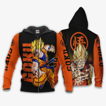 Goku Super Saiyan Dragon Ball Z Anime 1k362 Fan Gift Stylist Unisex Cartoon Graphic Outfits Aop 3d Hoodie, Zip Hoodie 863