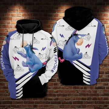 Eeyore Cartoon Winnie The Pooh Over Print 3d Hoodie Zip Hoodie 673