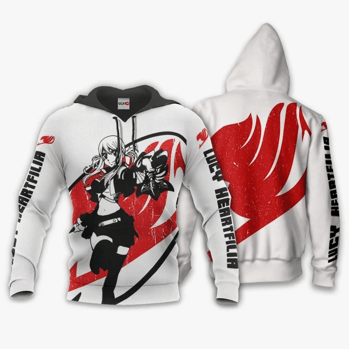 Lucy Heartfilia Anime Manga Fairy Tail Silhouette For Men And Women 3d Hoodie Zip Hoodie