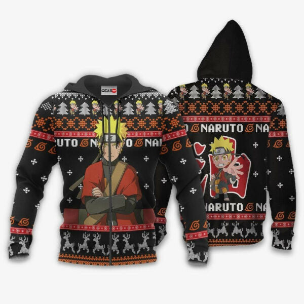 Sage Christmas Naruto Anime 1k453 Fan Gift Stylist Unisex Cartoon Graphic Outfits Aop 3d Hoodie, Zip Hoodie 1963
