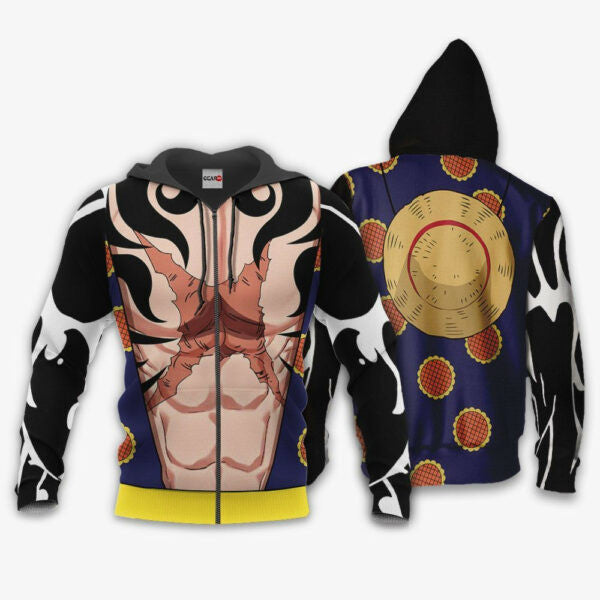 One Piece Luffy Gear 4 Anime 3k392 Fan Gift Stylist Unisex Cartoon 3d Hoodie Zip Hoodie 2456