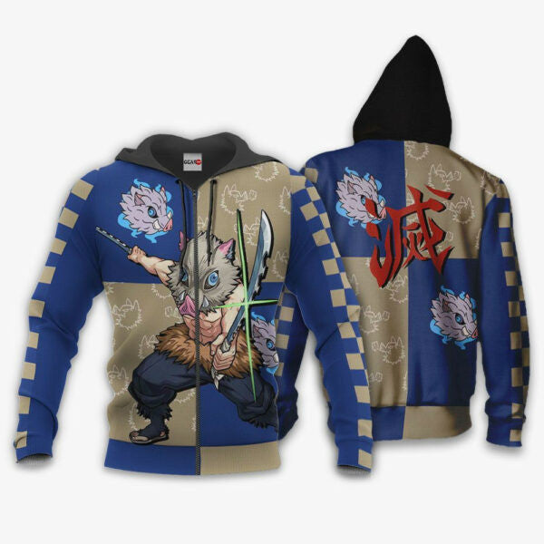 Demon Slayer Inosuke Anime 2k838 Fan Gift Stylist Unisex Cartoon 3d Hoodie Zip Hoodie 1536