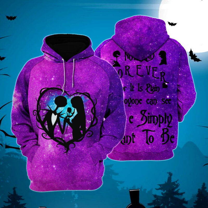 Jack Skellington And Sally Halloween 3d Hoodie Zipper Hoodie
