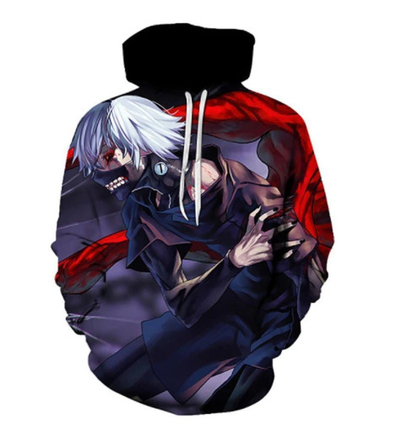 Kaneki Ken Tokyo Ghoul Over Print 3d Hoodie Zip Hoodie