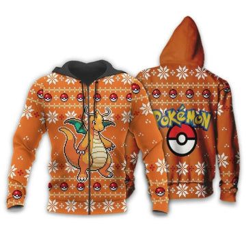 Dragonite Anime Pokemon Manga Ugly Christmas Sweater 1k818 Fan Gift Stylist Unisex Cartoon Graphic Outfits Aop 3d Hoodie Zip Hoodie 612