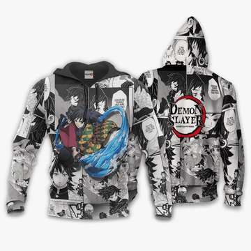 Demon Slayer Giyu Tomioka Anime Manga For Men And Women 3d Hoodie Zip Hoodie