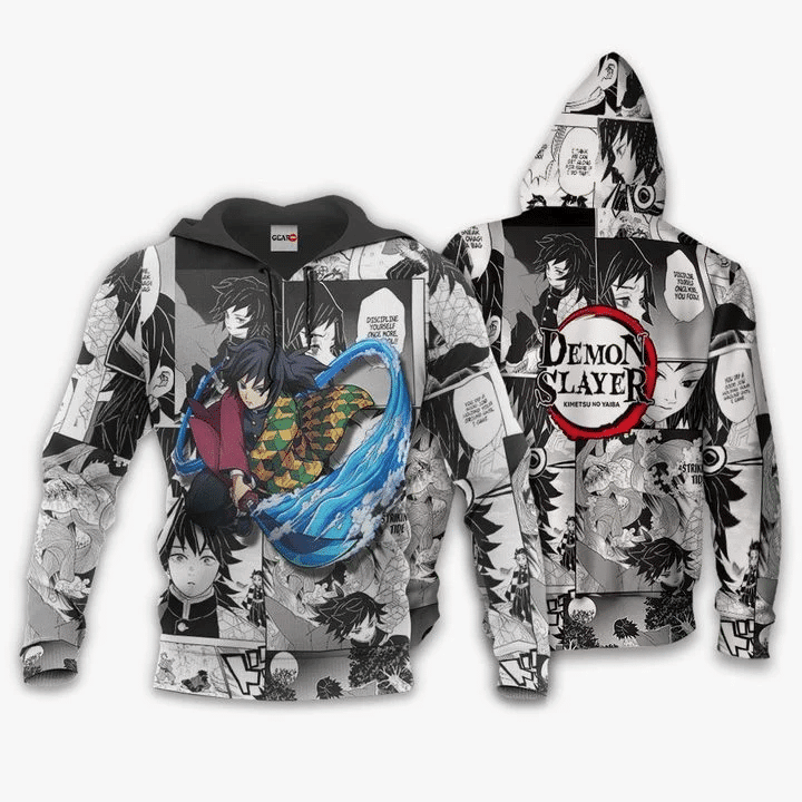 Demon Slayer Giyu Tomioka Anime Manga For Men And Women 3d Hoodie Zip Hoodie