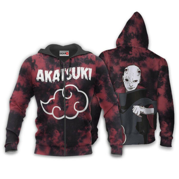 Akatsuki Shin Uchiha Tie Dye Style Naruto Anime 1k391 Fan Gift Stylist Unisex Cartoon Graphic Outfits Aop 3d Hoodie, Zip Hoodie 12