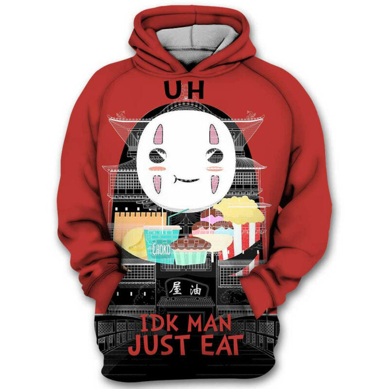 Idk Man Just Eat No Face Spirited Away Studio Ghibli 3d Hoodie
