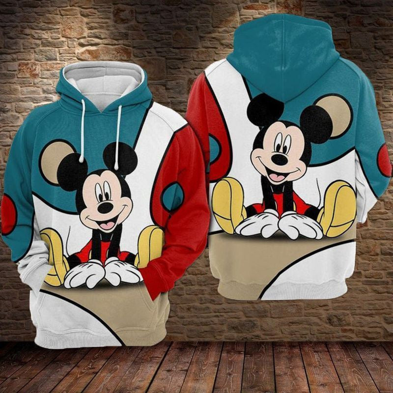 Mickey Mouse, Walt Disney Over Print 3d Hoodie Zip Hoodie 381