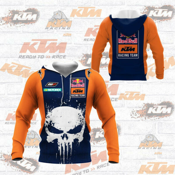 Punisher Red Bull Ktm Factory Racing Team F1 8k133 Fan Gift 3d Zip Hoodie Hoodie Ii0 2567