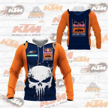 Punisher Red Bull Ktm Factory Racing Team F1 8k133 Fan Gift 3d Zip Hoodie Hoodie Ii0 2567
