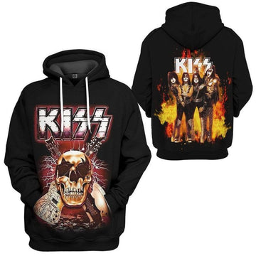 Kiss Rock N Roll Over Print 3d Hoodie Zip Hoodie