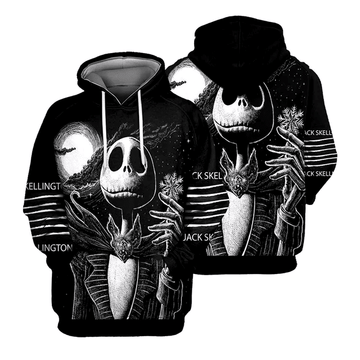 Jack Skellington The Nightmare Before Christmas 72 Fan Gift Stylist Unisex Cartoon Graphic Outfits Aop Hoodie, Zip Hoodie 1034