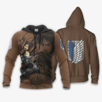 Aot Eren Yeager Attack On Titan Anime 3k396 Fan Gift Stylist Unisex Cartoon 3d Hoodie Zip Hoodie 789