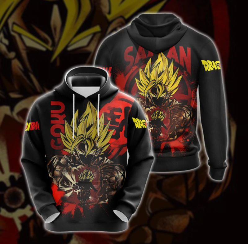Dragon Ball Son Goku Super Saiyan Over Print 3d Hoodie Zip Hoodie 52