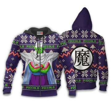 Piccolo Ugly Christmas Dragon Ball Z Anime 1k340 Fan Gift Stylist Unisex Cartoon Graphic Outfits Aop 3d Hoodie, Zip Hoodie 2546