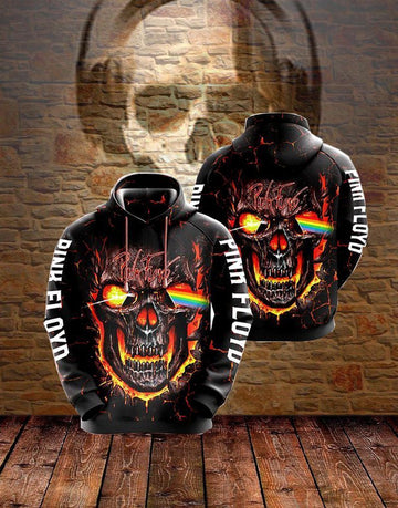 Pinkfloyd Skull Over Print 3d Hoodie Zip Hoodie