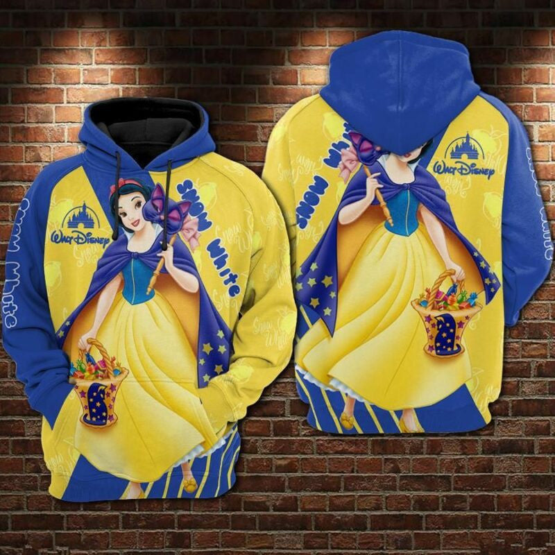 Snow White Cartoon Snow White And The Seven Dwarfs Walt Disney Over Print 3d Hoodie Zip Hoodie