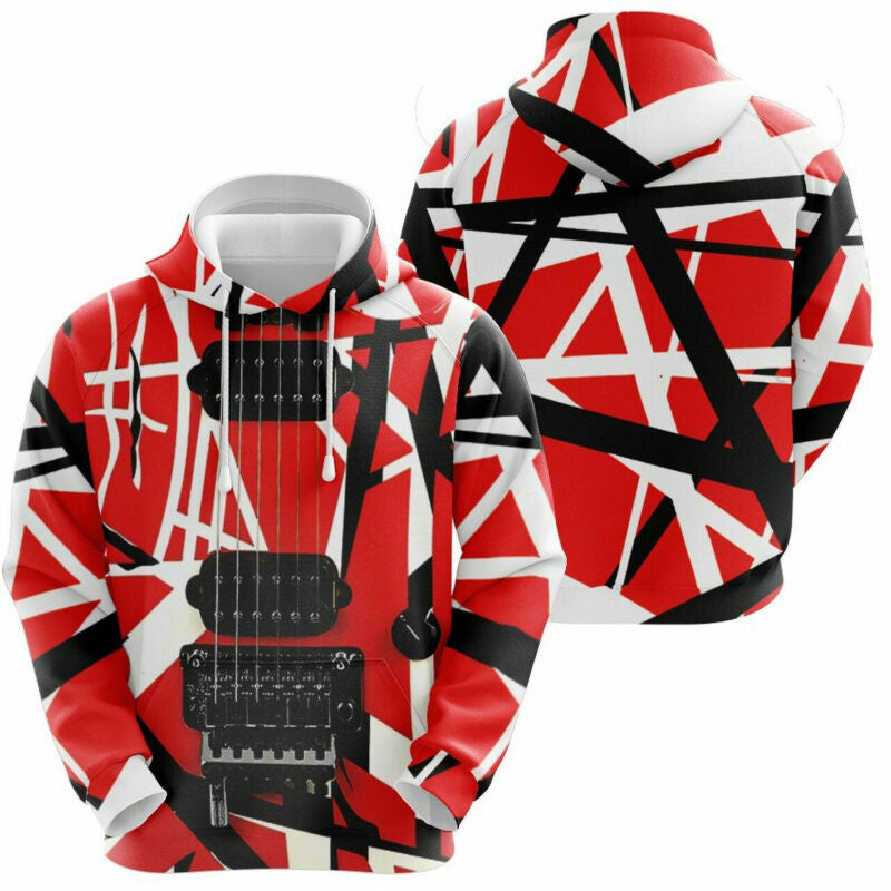 Eddie Van Halen Frankenstrat Guitar Design Pattern For Fan 3d Hoodie Zipper Hoodie