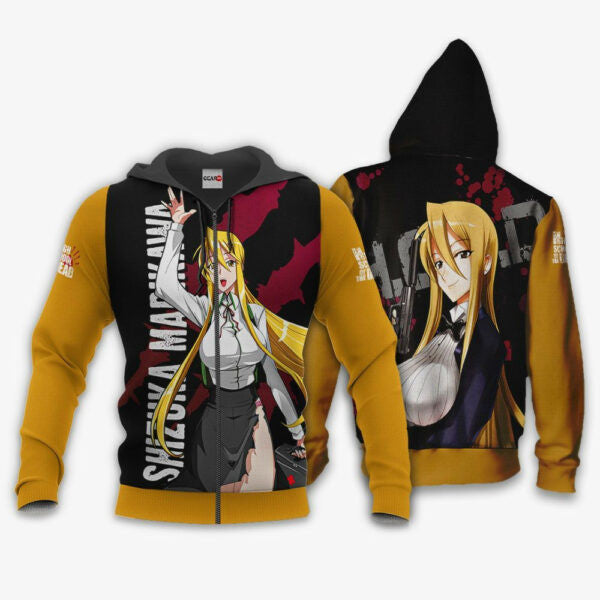 Highschool Of Dead Shizuka Marikawa Anime 3k372 Fan Gift Stylist Unisex Cartoon 3d Hoodie Zip Hoodie 11