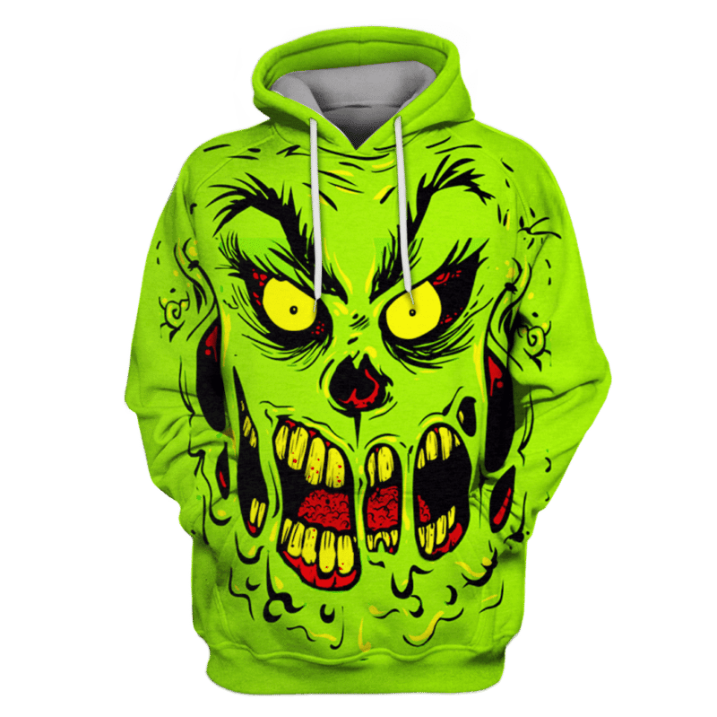 Zombie Grinch Green 3d Hoodie Zip Hoodie