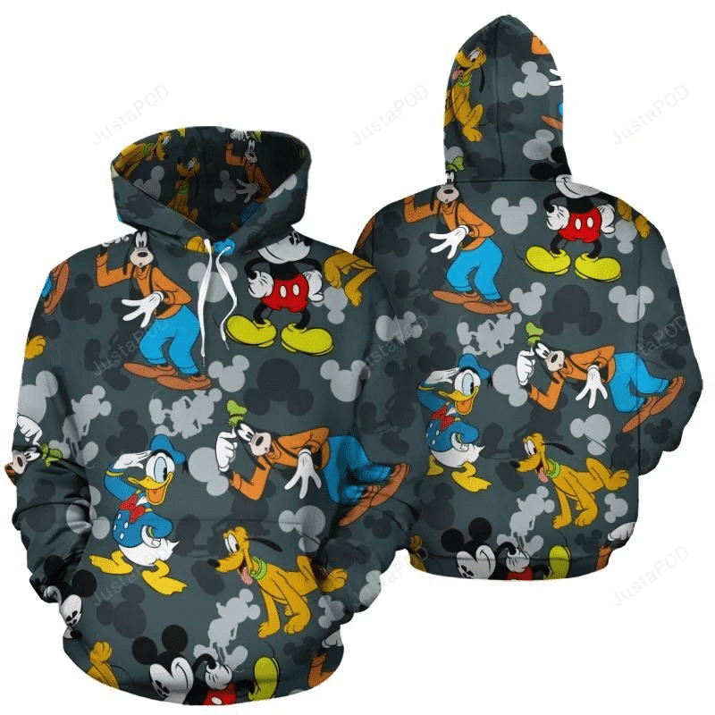 Mickey 3d All Over Print Hoodie, Zip-up Hoodie 002