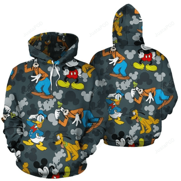 Mickey 3d All Over Print Hoodie, Zip-up Hoodie 002