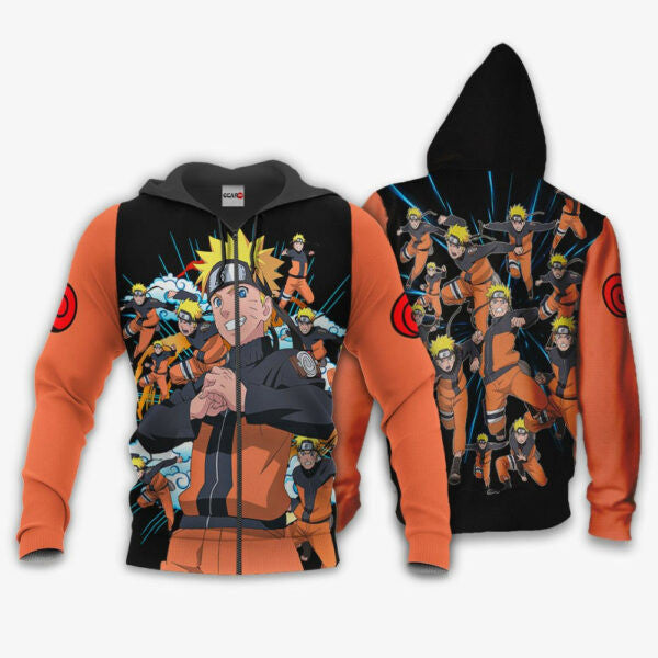 Naruto Uzumaki Shadow Clone Jutsu Naruto Anime 1k367 Fan Gift Stylist Unisex Cartoon Graphic Outfits Aop 3d Hoodie, Zip Hoodie 2904