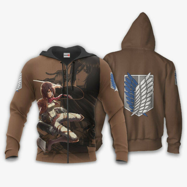 Aot Mikasa Ackerman Attack On Titan Anime 3k436 Fan Gift Stylist Unisex Cartoon 3d Hoodie Zip Hoodie 395
