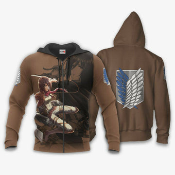 Aot Mikasa Ackerman Attack On Titan Anime 3k436 Fan Gift Stylist Unisex Cartoon 3d Hoodie Zip Hoodie 395