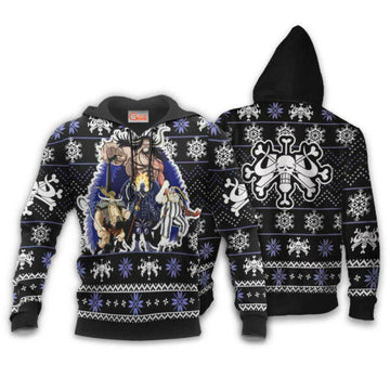 Kaido Beast Pirates Ugly Christmas Sweater One Piece Anime 1k488 Fan Gift Stylist Unisex Cartoon Graphic Outfits Aop 3d Hoodie, Zip Hoodie 7